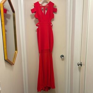 BCBGMaxAzria Vibrant Red High Low Dress